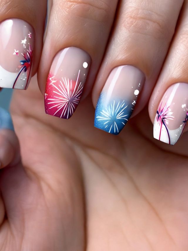 4th of July nail designs with a touch of fall.