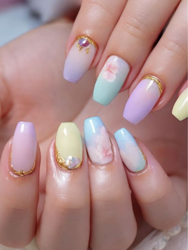 A close up featuring the best angel nail designs.
