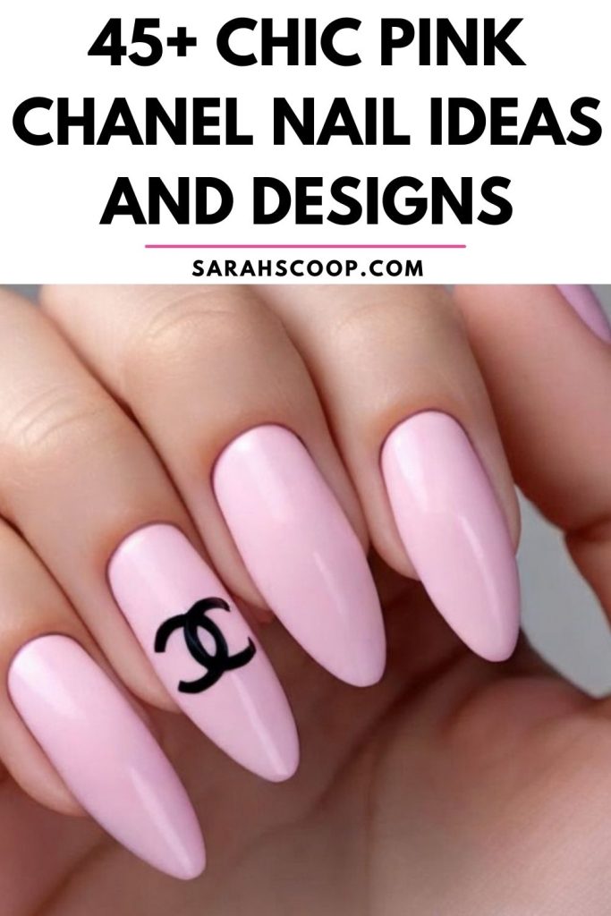 45 chic pink chanel nail ideas and burgundy stiletto nail designs.
