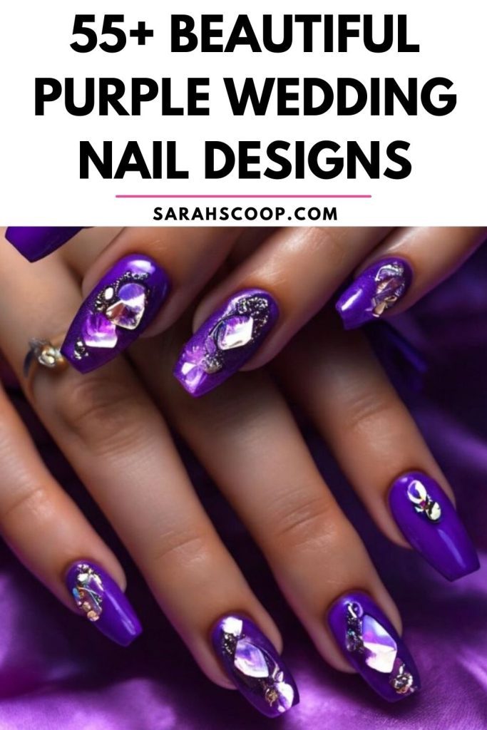 Get inspired with 55 stunning purple wedding nail designs and ideas.