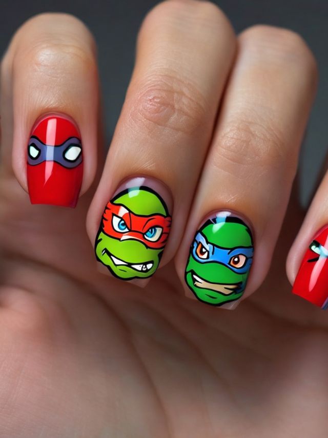 Best teenage mutant ninja turtles nail art ideas.