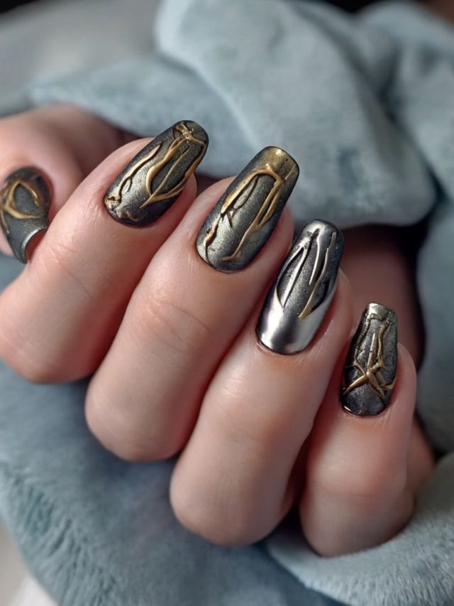 The best Angel Nail Designs featuring a hand with beautifully painted nails.