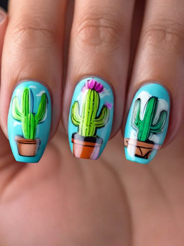 Cactus nail art is a creative and unique way to decorate your nails with nail designs inspired by cacti.
