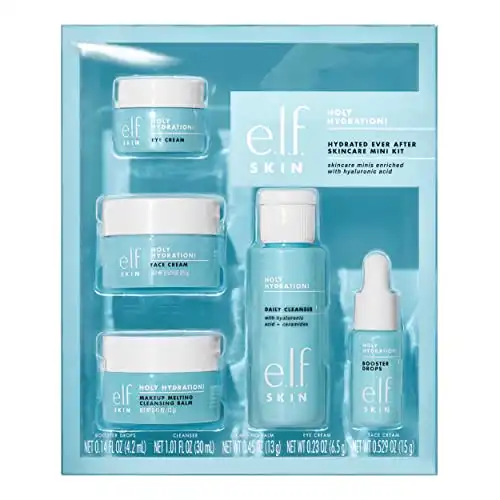 e.l.f. SKIN Hydrated Ever After Skincare Mini Kit, Cleanser, Makeup Remover, Moisturizer & Eye Cream For Hydrating Skin